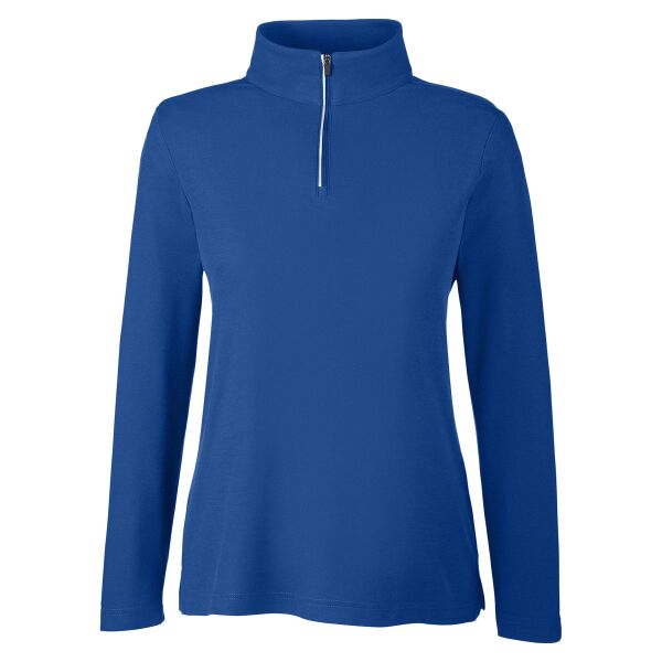 Ladies' Fusion ChromaSoft™ Pique Quarter-Zip Thumbnail