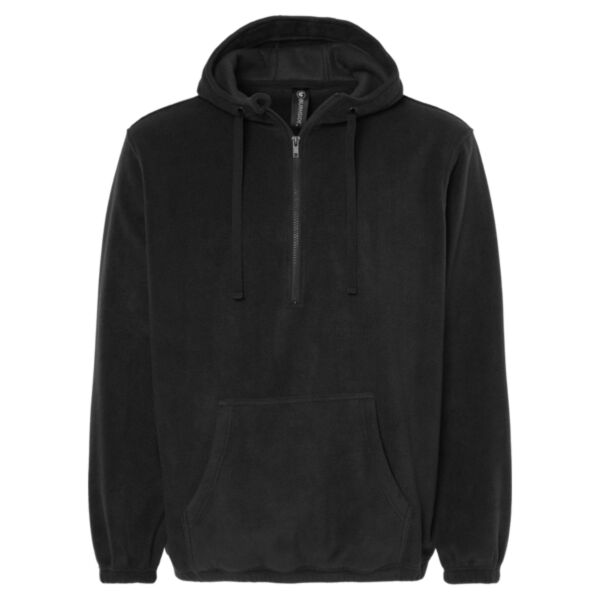 Men's Polar Fleece Quarter-Zip Hooded Pullover Thumbnail
