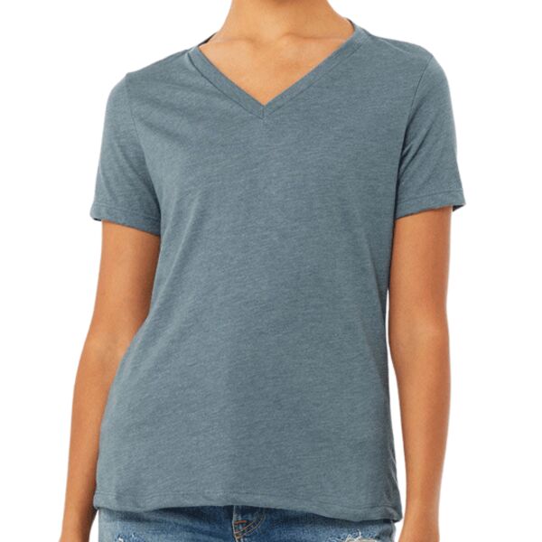 Ladies' Relaxed Heather CVC Jersey V-Neck T-Shirt Thumbnail
