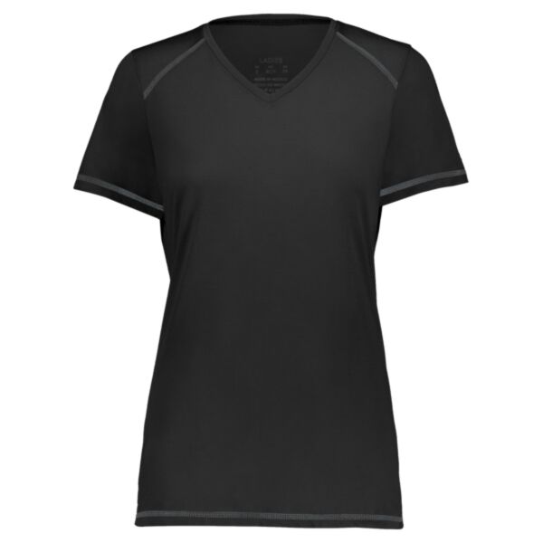 Women's Super Soft-Spun Poly V-Neck T-Shirt Thumbnail