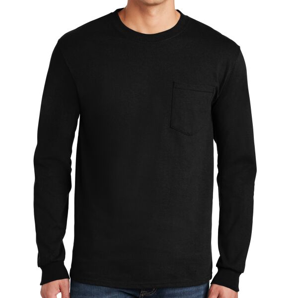 Ultra Cotton ® 100% US Cotton Long Sleeve T Shirt with Pocket Thumbnail
