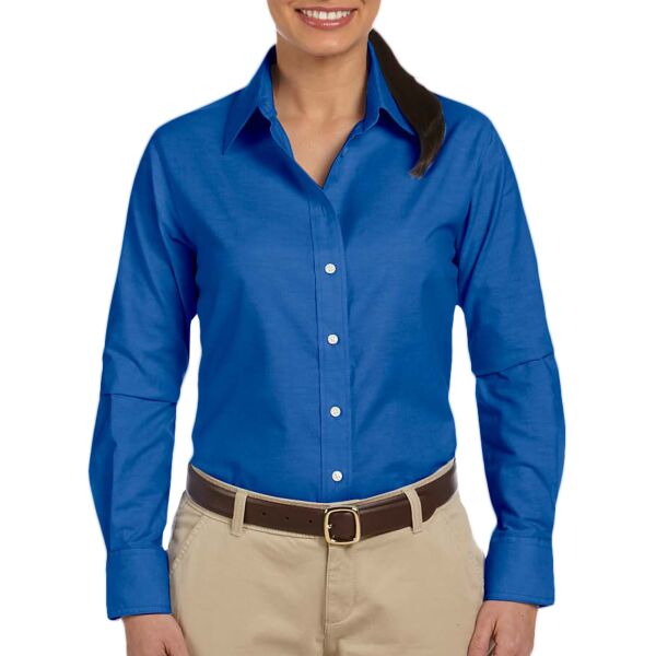 Ladies' Long-Sleeve Oxford with Stain-Release Thumbnail