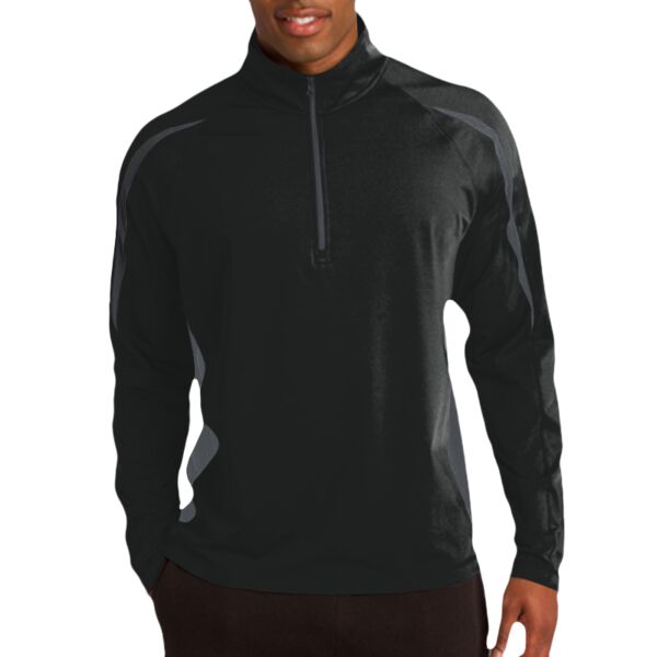 Sport Wick ® Stretch 1/4 Zip Colorblock Pullover Thumbnail