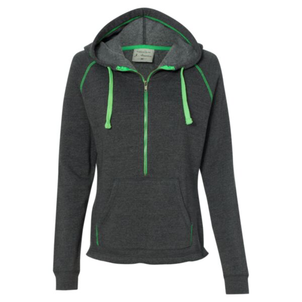 Women's Triblend Half-Zip Hooded Sweatshirt Thumbnail