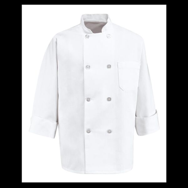 Eight Pearl Button Chef Coat - Tall Sizes Thumbnail