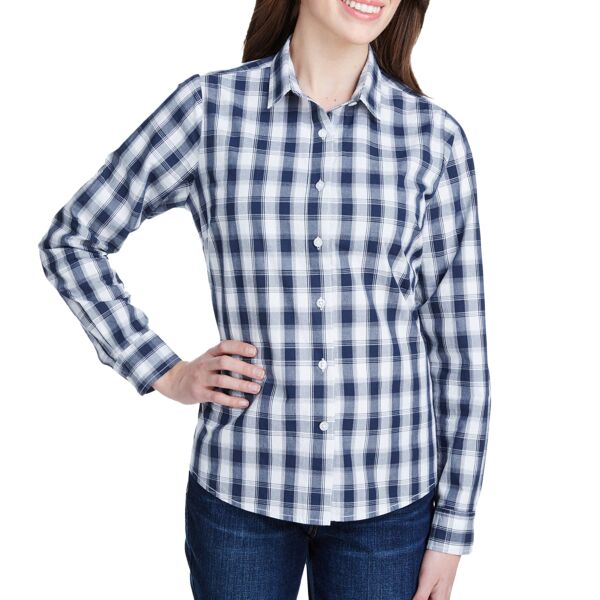 Ladies' Mulligan Check Long-Sleeve Cotton Shirt Thumbnail