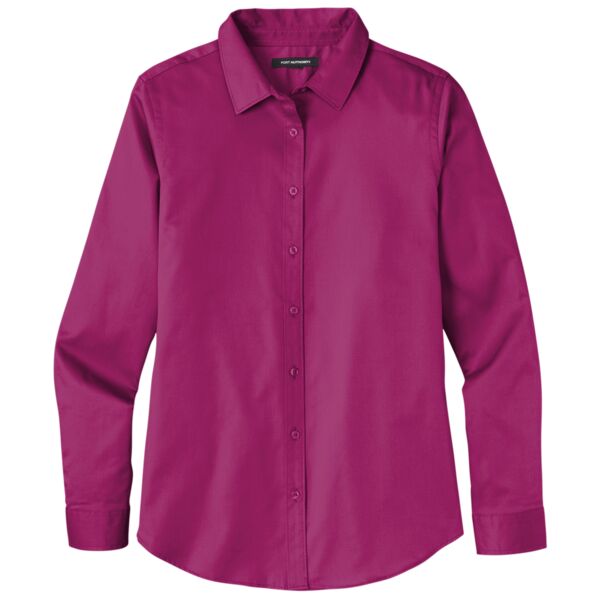 Port Authority Ladies Long Sleeve SuperPro React  Twill Shirt Thumbnail