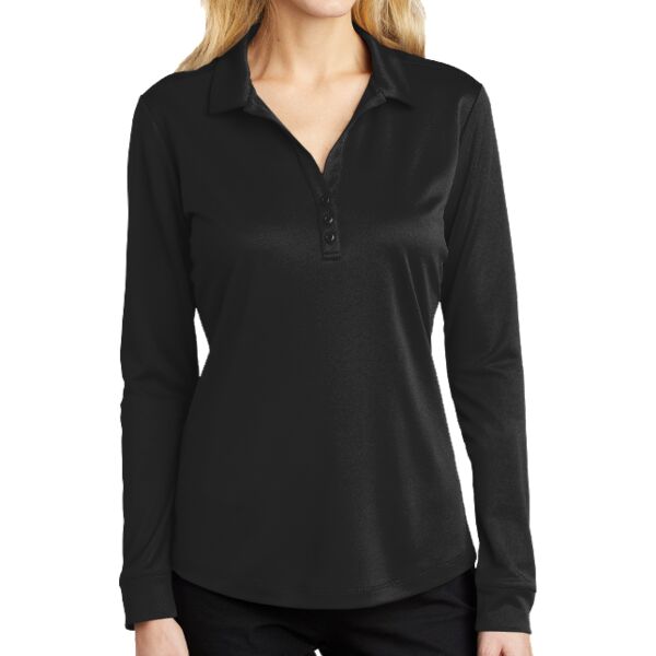 Port Authority Ladies Silk Touch  Performance Long Sleeve Polo Thumbnail