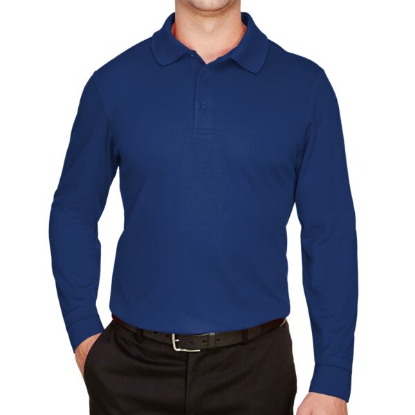 CrownLux Performance™ Men's Plaited Long Sleeve Polo Thumbnail